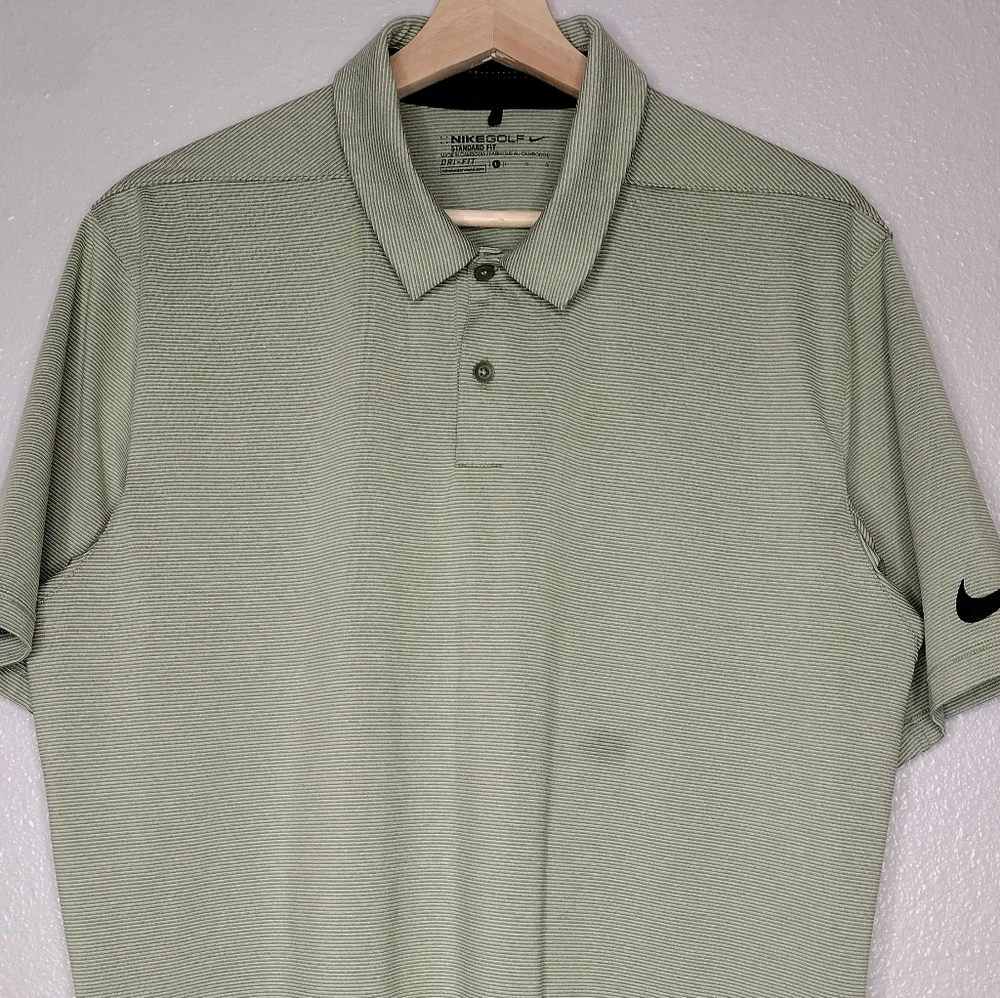 Nike Standard Fit Men’s Light Olive Green Golf Athletic Polo Shirt Sz L